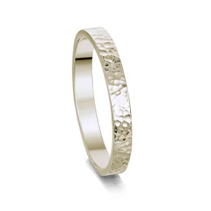 Honeycomb 3mm Textured Ring in 9ct White Gold