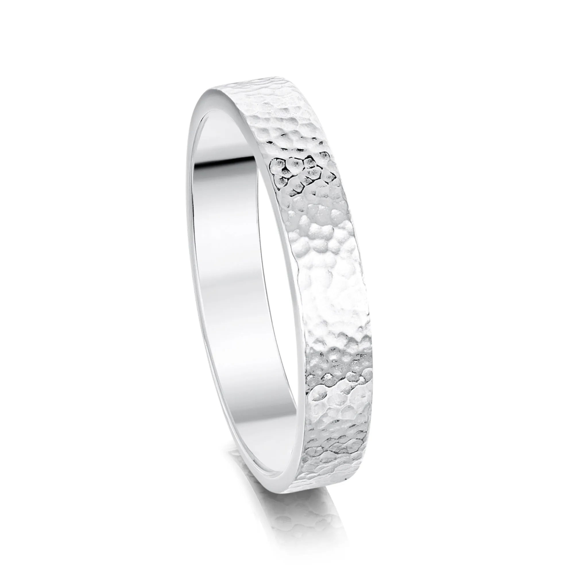 Honeycomb 4mm Textured Ring in Sterling Silver