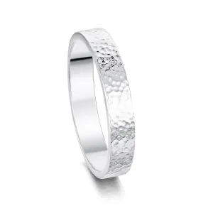 Honeycomb 4mm Textured Ring in Sterling Silver