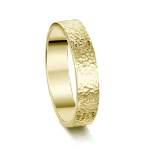 Honeycomb 5mm Textured Ring in 18ct Yellow Gold