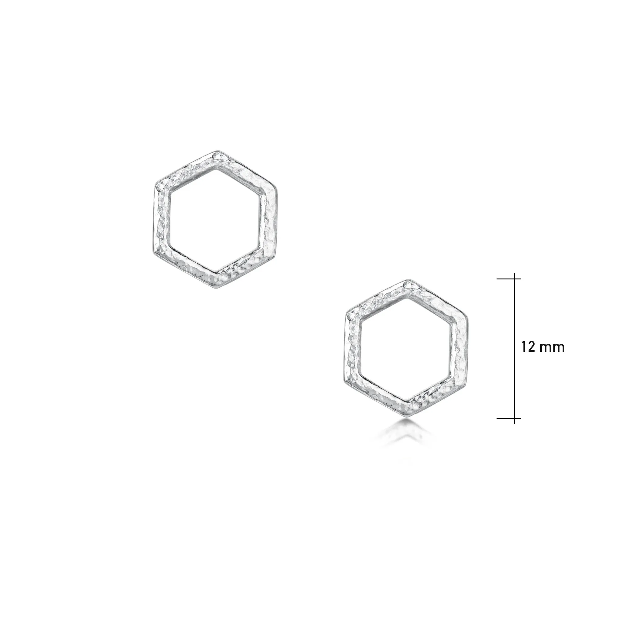 Honeycomb Petite Stud Earrings in Sterling Silver