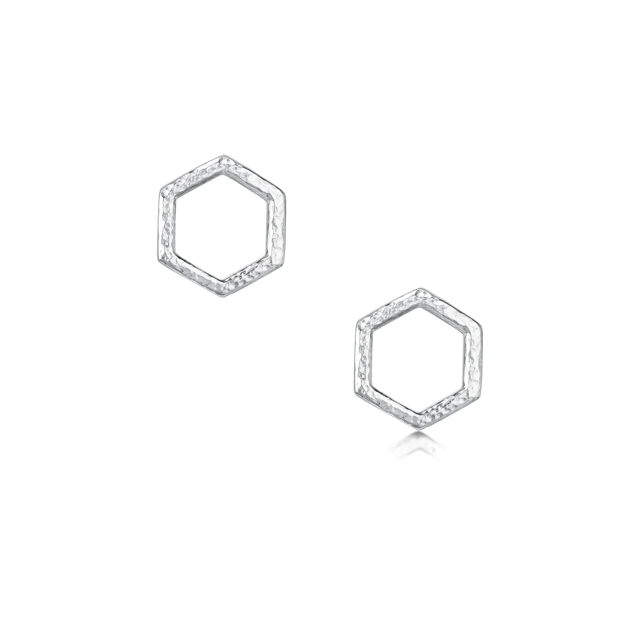Honeycomb Petite Stud Earrings in Sterling Silver