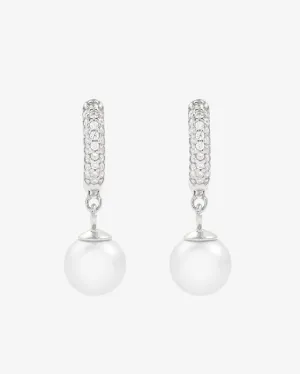 Iced Hoop & Pearl Earrings