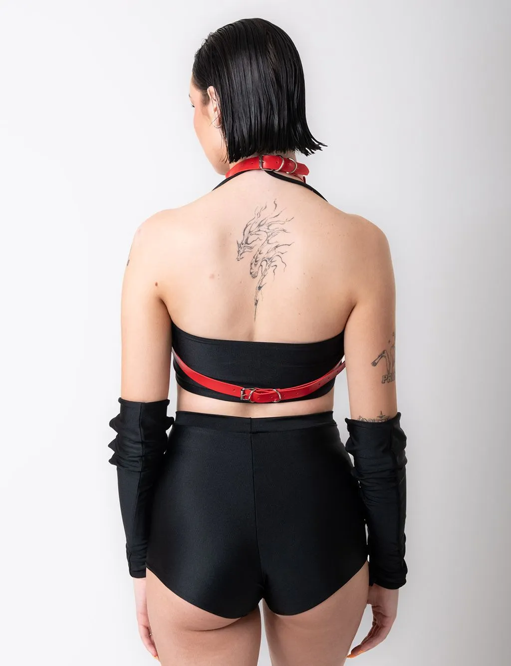 IN CHAINS HARNESS TOP - RED