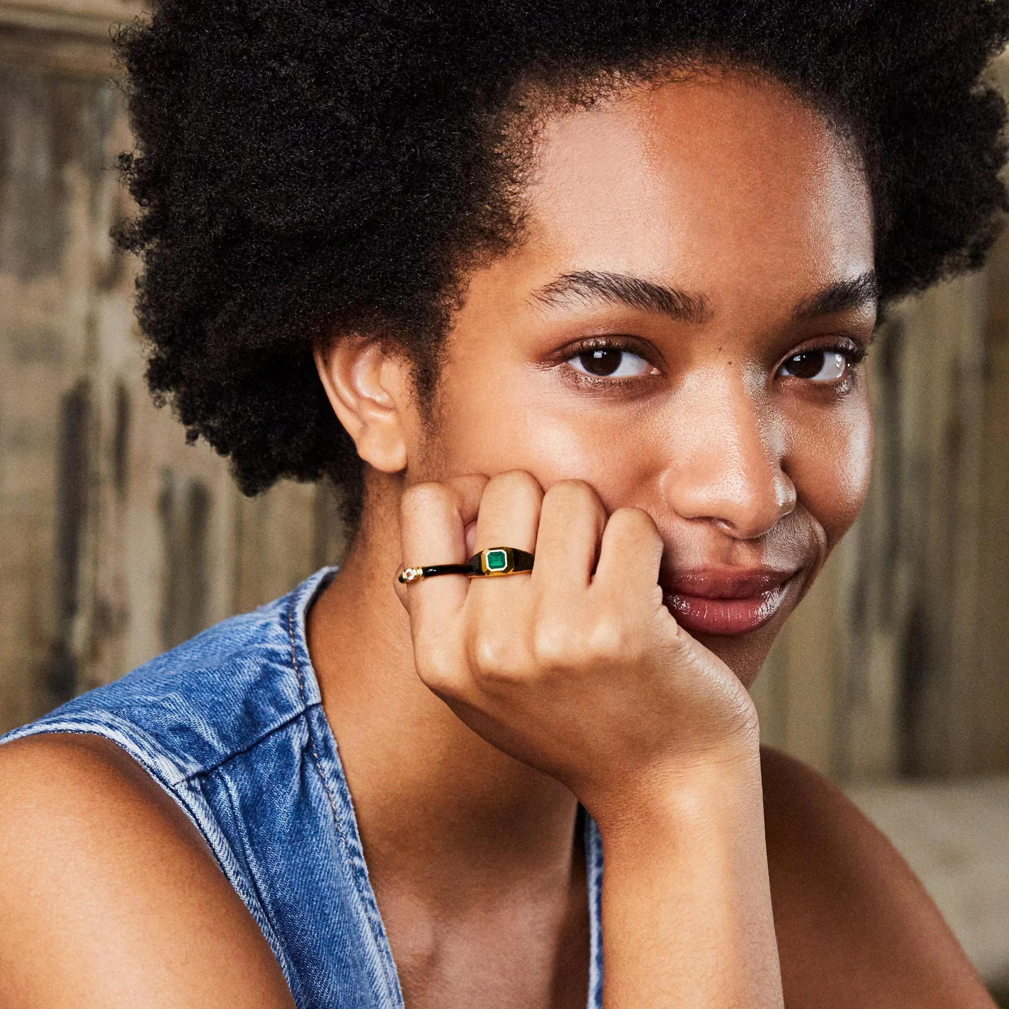 Kiki Black Enamel Ring