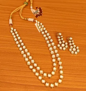 KUNDAN MEENAKARI ROYAL TWO LINE REAL LOOK NECKLACE SET