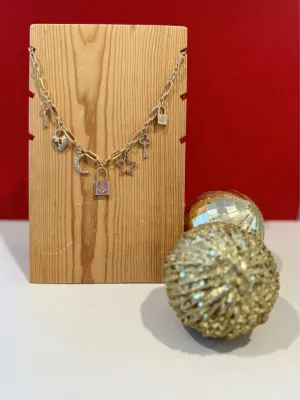 Lock Star Moon Charm Necklace