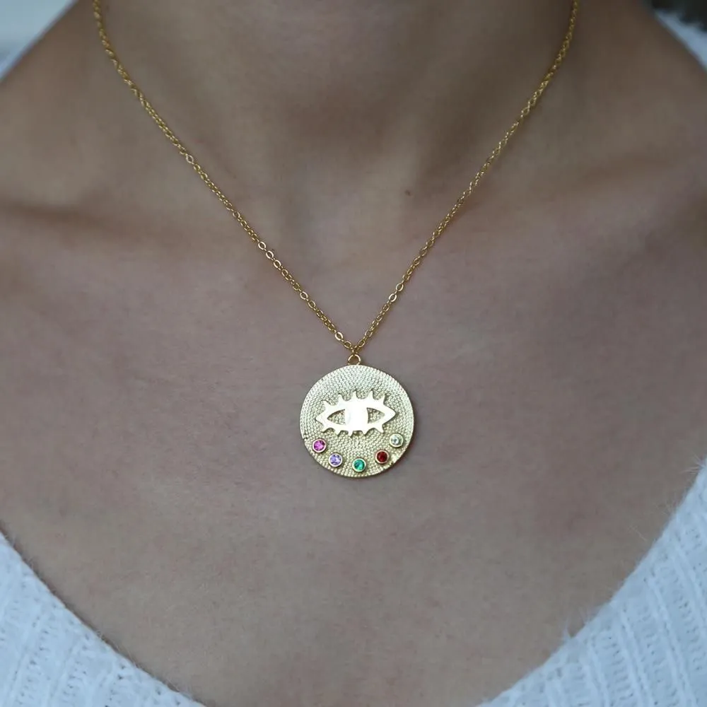 Lucky Symbol Evil Eye Boho Necklaces Charm Jewelry