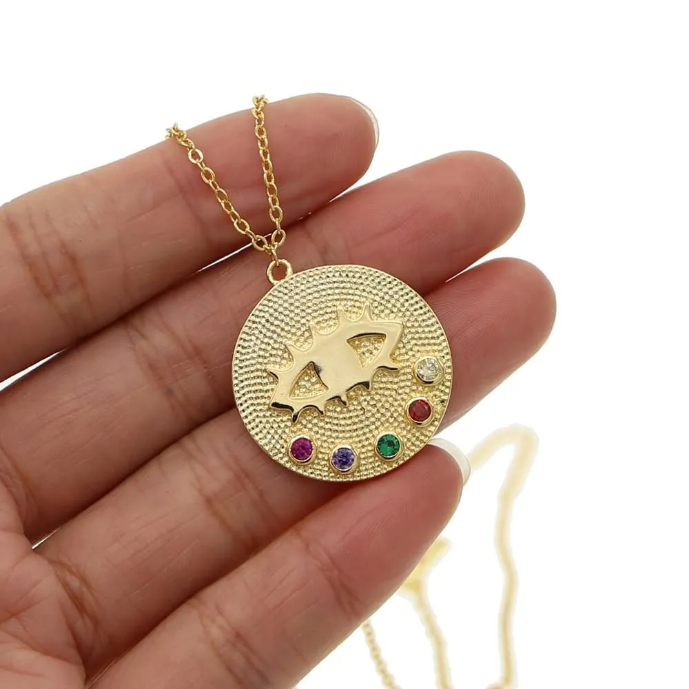 Lucky Symbol Evil Eye Boho Necklaces Charm Jewelry