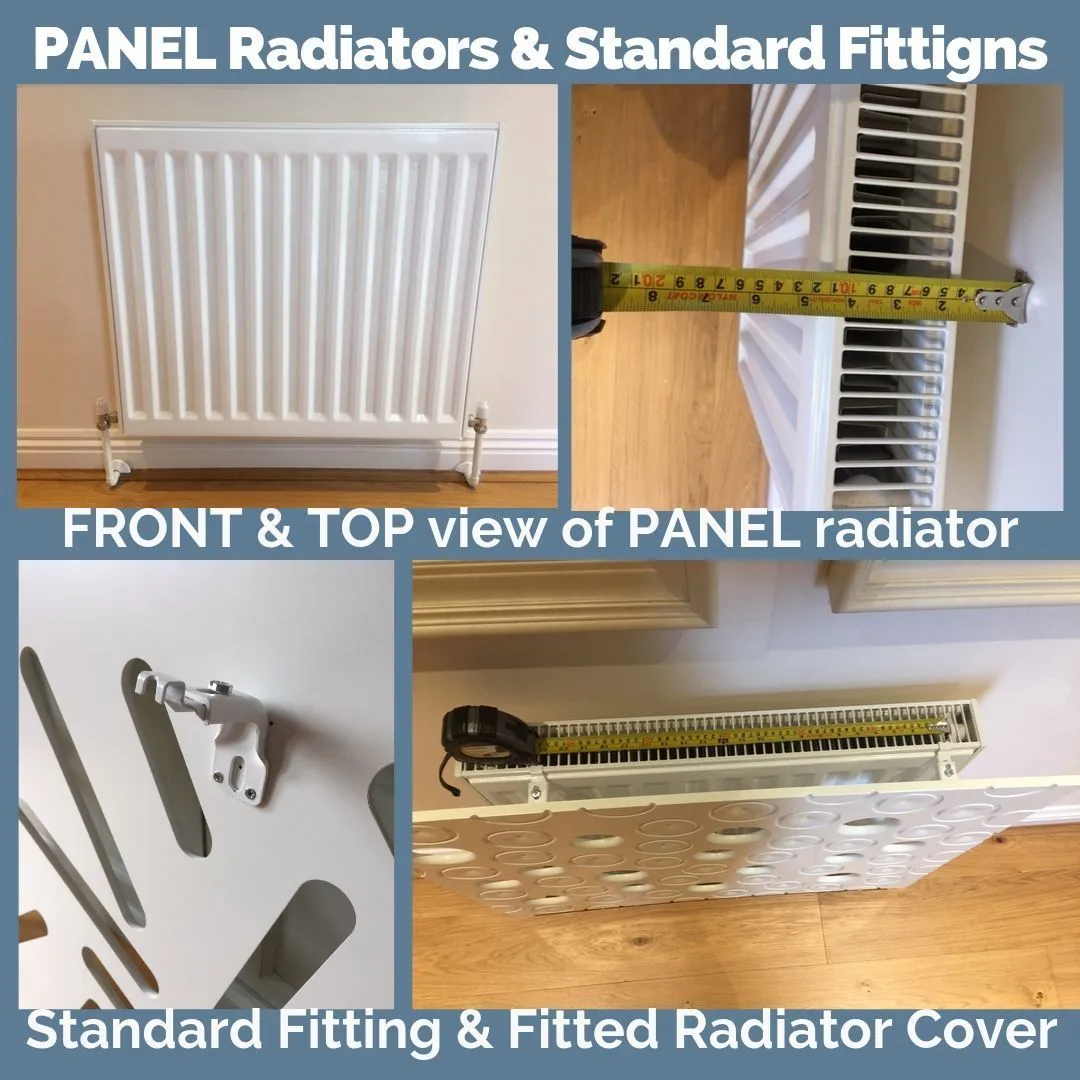 Made to Measure Radiator Heater Cover in GOLD Finish with Contemporary RINGS Design Pattern
