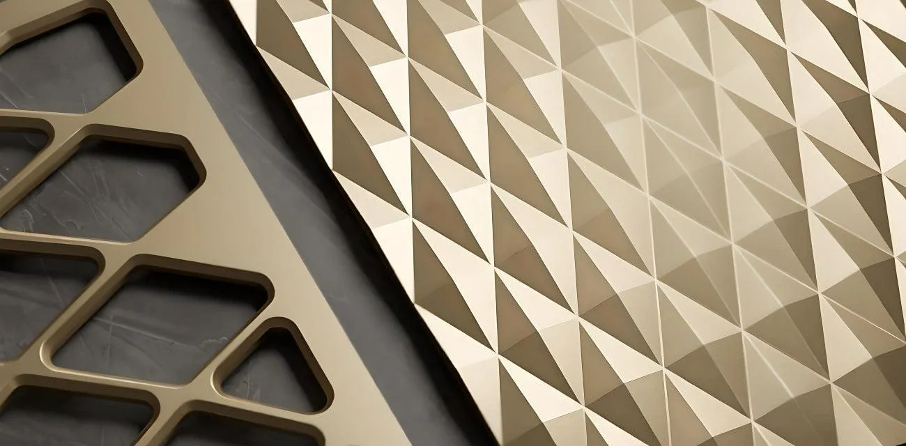 Made to Measure Radiator Heater Cover in GOLD Finish with Contemporary RINGS Design Pattern