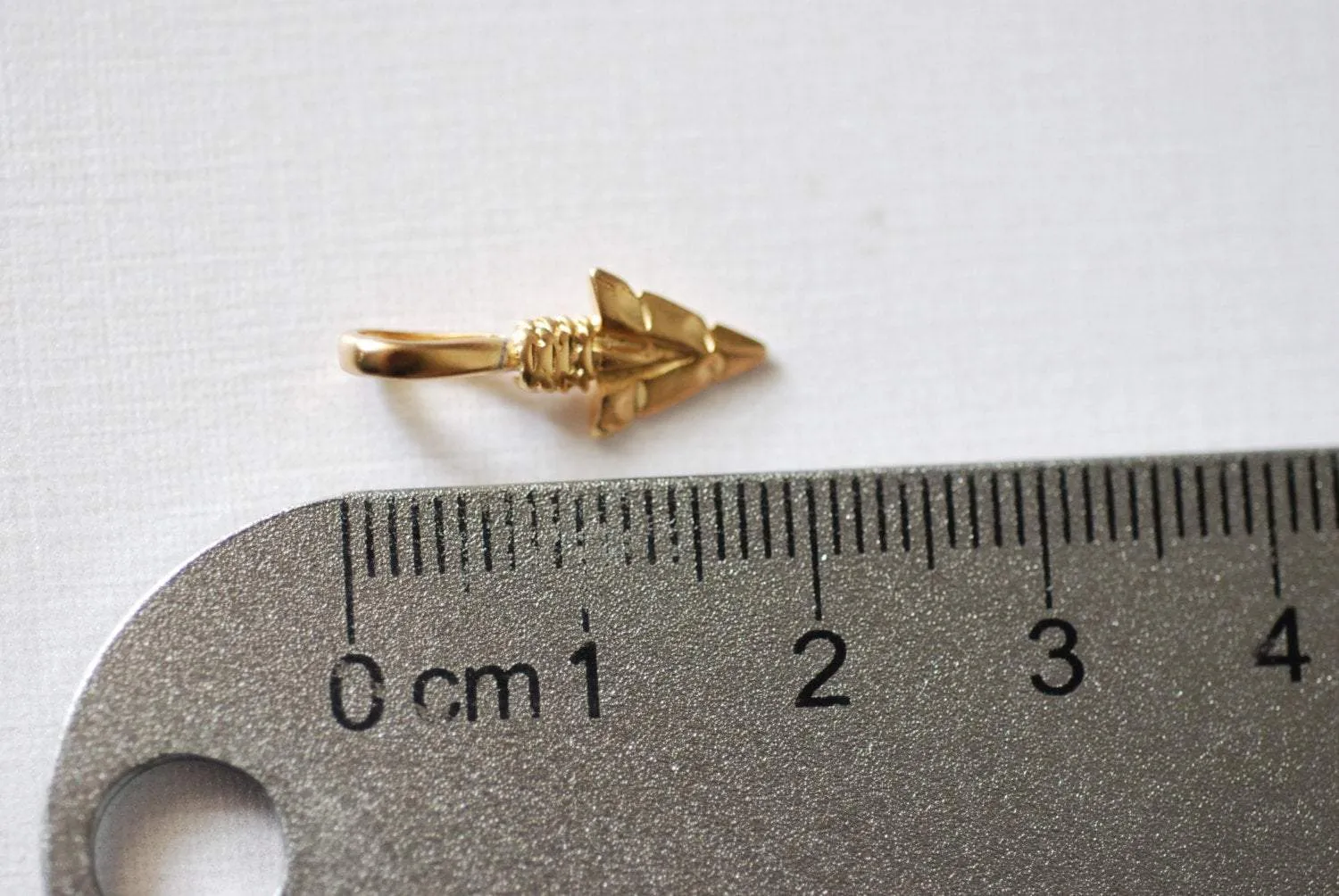 Matte Vermeil Gold Arrow charm, 18k gold over 925 sterling silver Arrow charm, Gold arrow, arrow, arrowhead, arrow charm, vermeil arrow