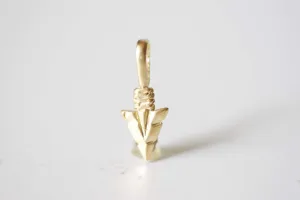 Matte Vermeil Gold Arrow charm, 18k gold over 925 sterling silver Arrow charm, Gold arrow, arrow, arrowhead, arrow charm, vermeil arrow