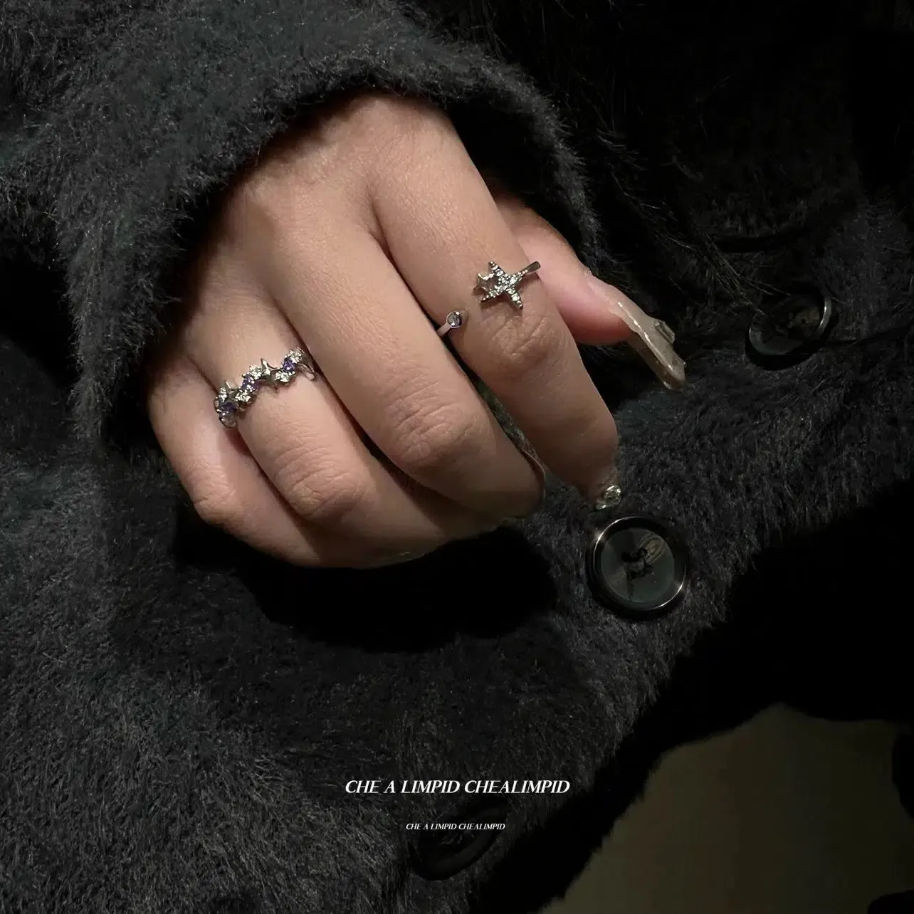 MAYTRENDS  - Diamond Crystal Design Rings