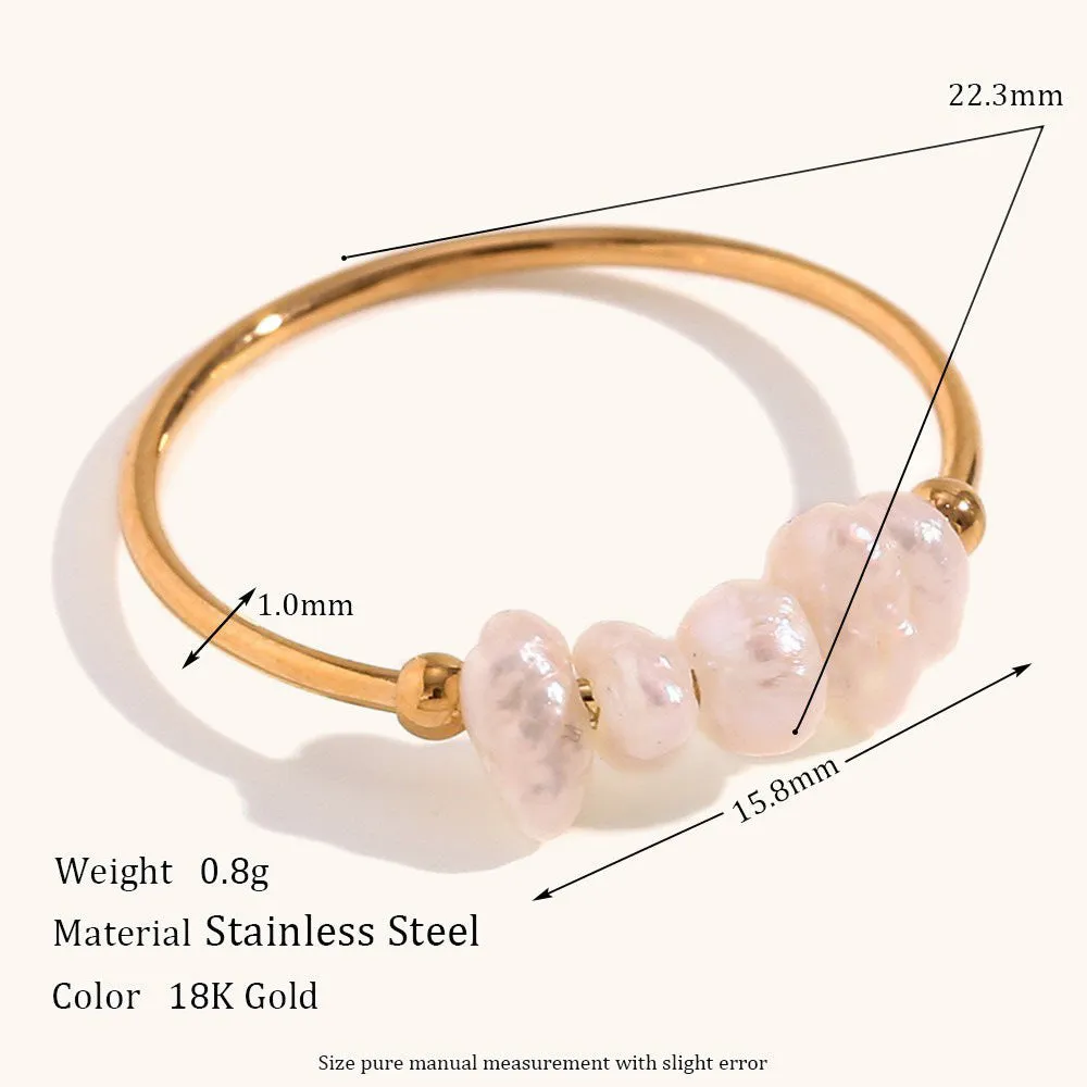 Minimalist Women Circle Geometric Stainless Steel 18K Gold Plated Rings