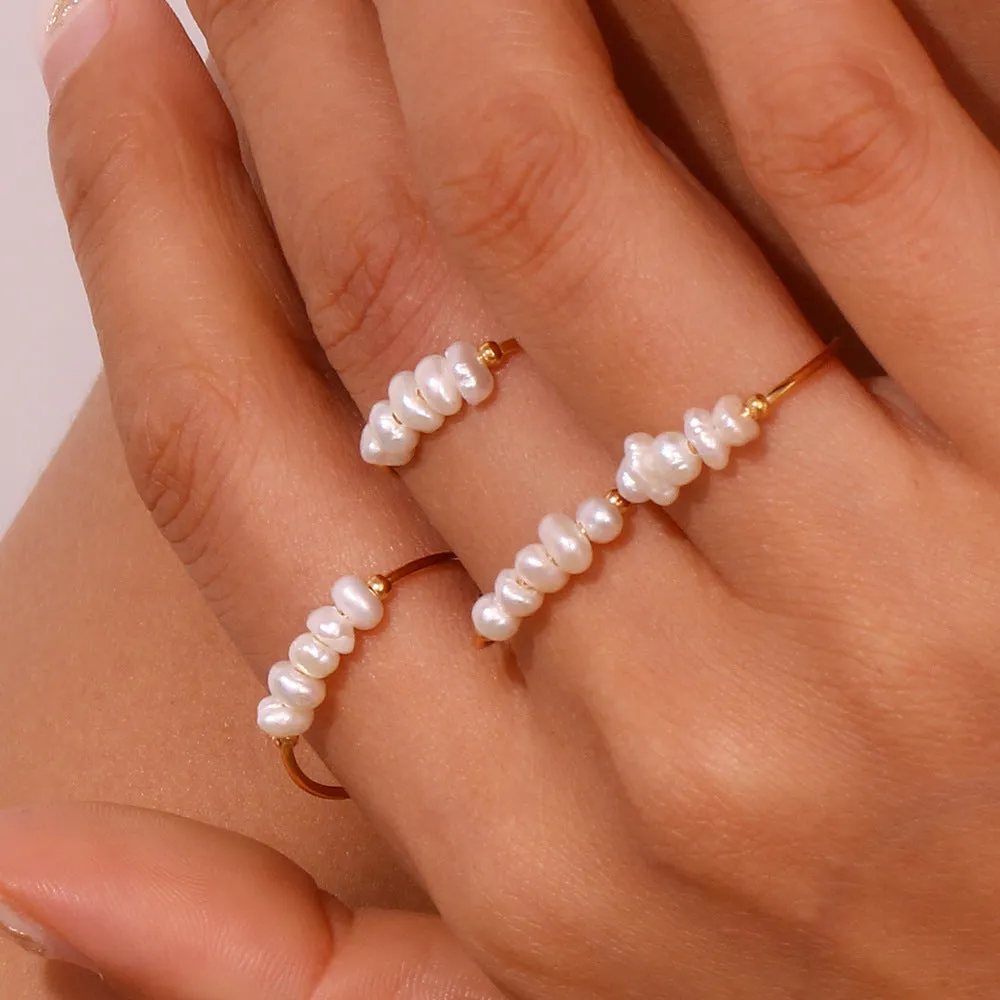 Minimalist Women Circle Geometric Stainless Steel 18K Gold Plated Rings