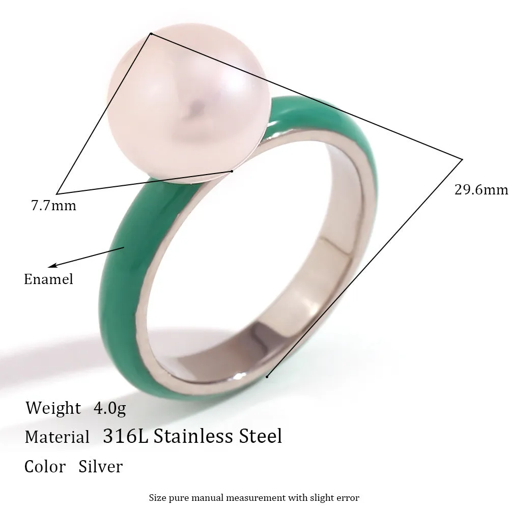 Minimalist Women Circle Geometric Stainless Steel Electroplating Rings