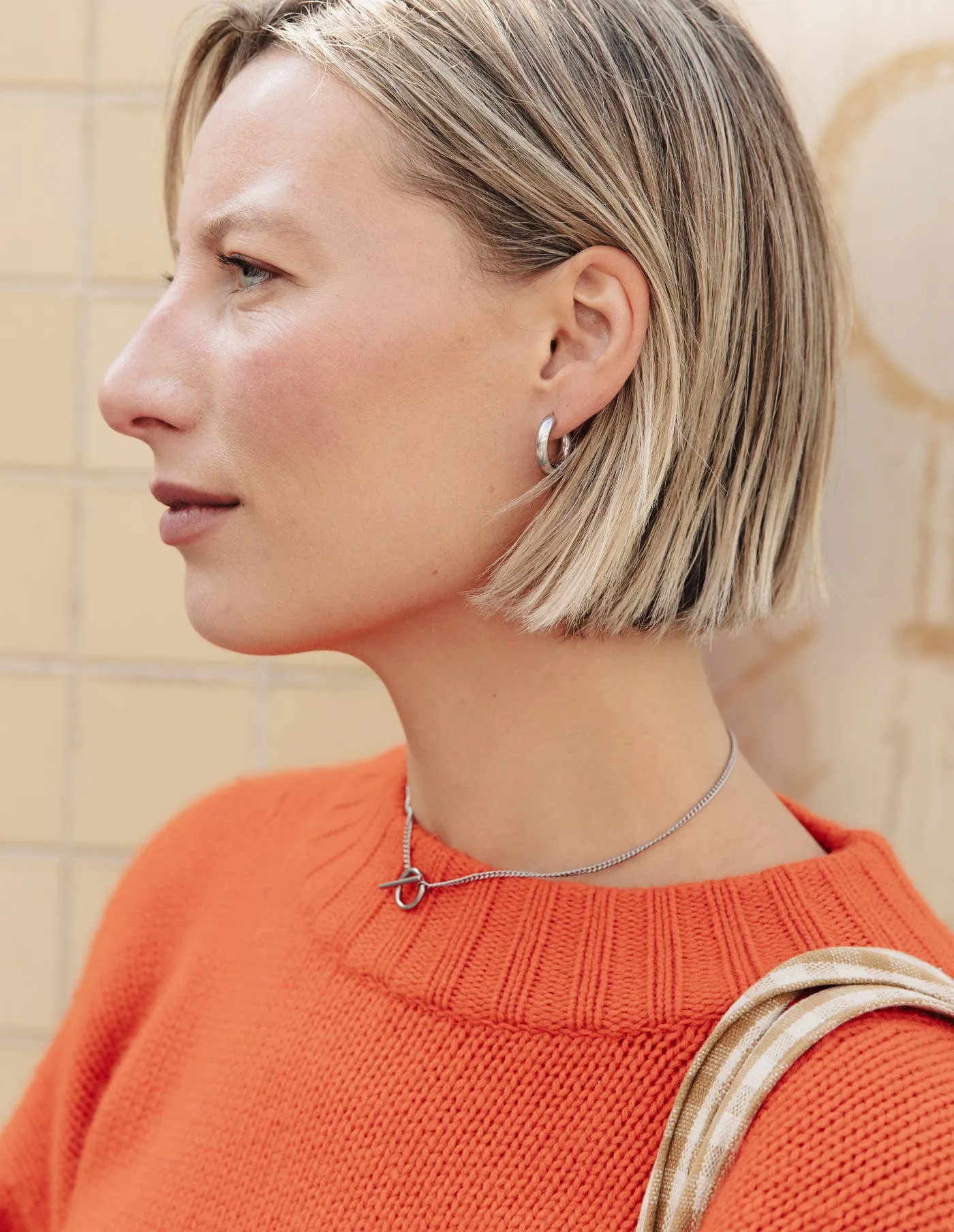 Nordic Muse Herringbone Toggle Silver Necklace