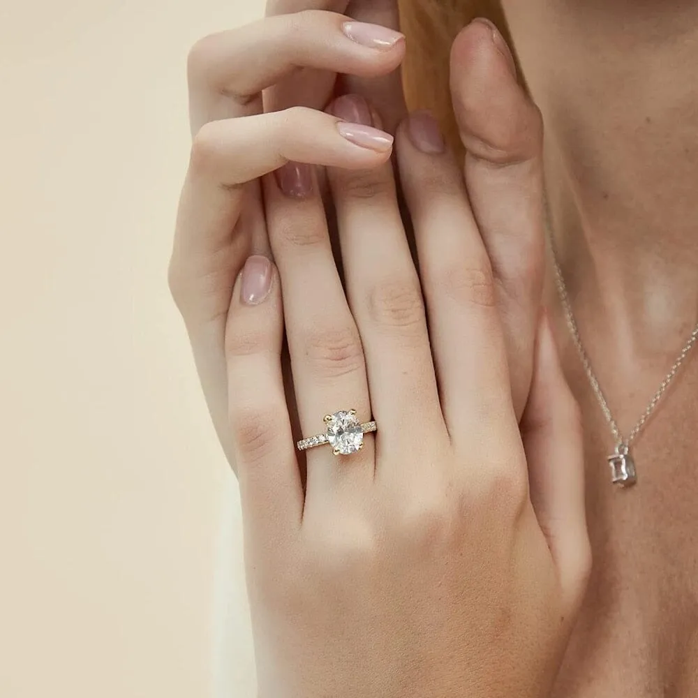 Oval Cut 3ct Zirconia Silver Ring