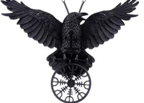 Oversized Black Raven Necklace