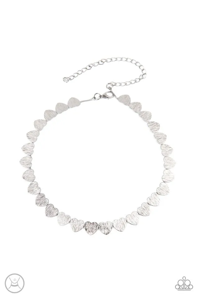 Paparazzi Necklace ~ Playing HEART To Get - Silver