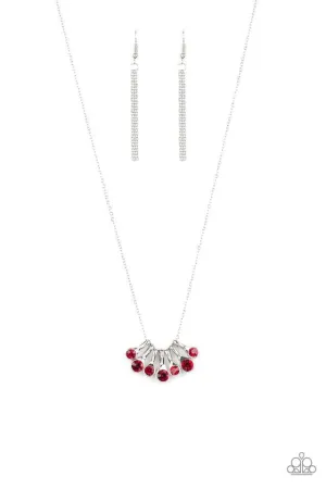 Paparazzi Necklace ~ Slide Into Shimmer - Red