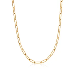 Paperclip Chain Necklace (Gold)