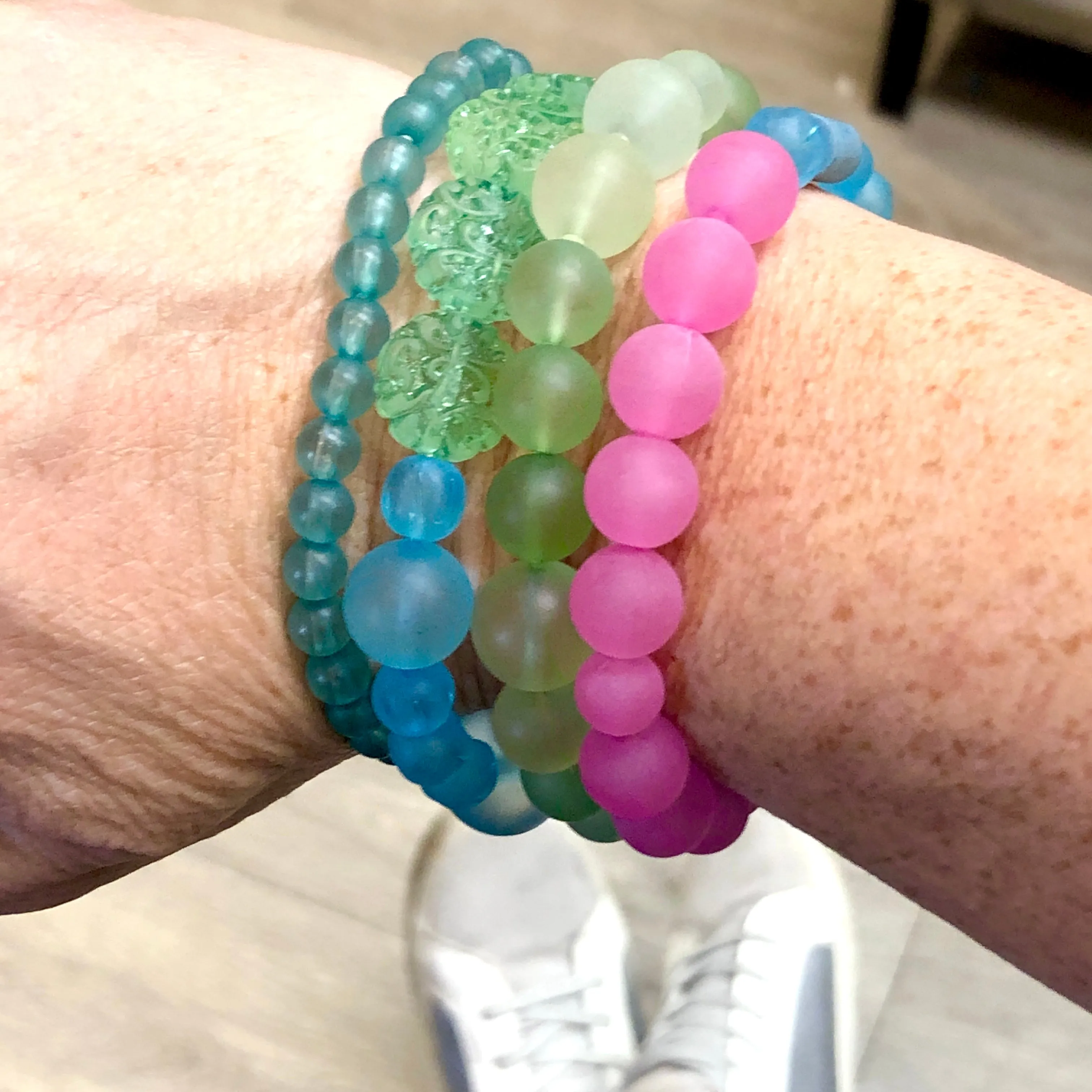 Pastel Frost Stack & Stretch Bracelets Set