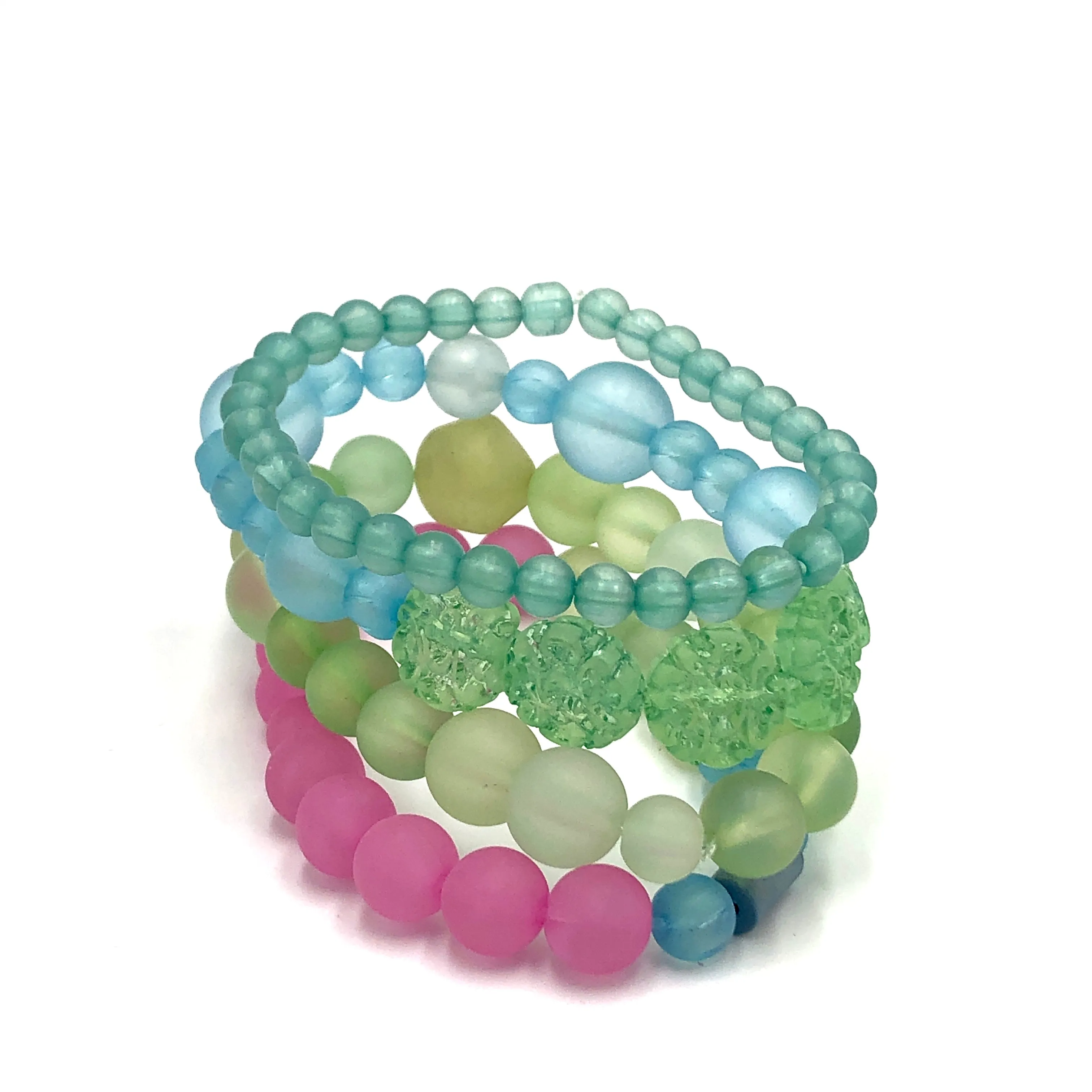 Pastel Frost Stack & Stretch Bracelets Set