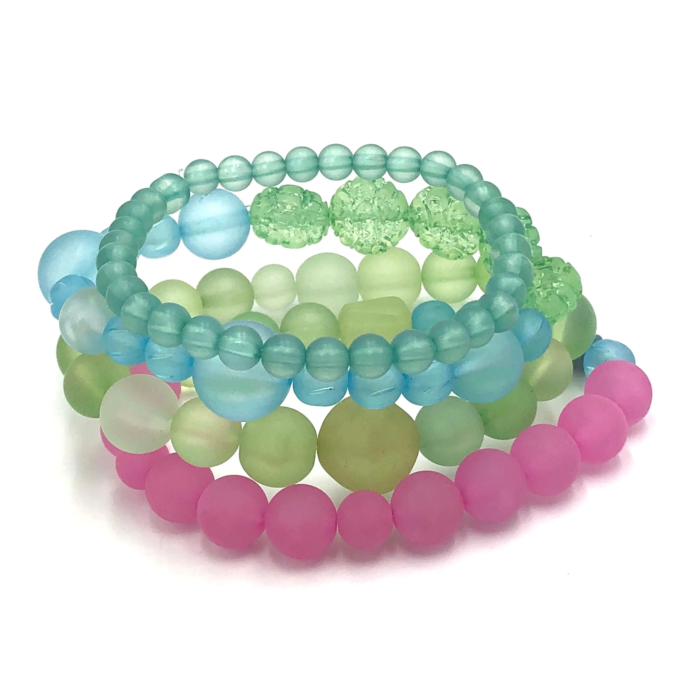 Pastel Frost Stack & Stretch Bracelets Set