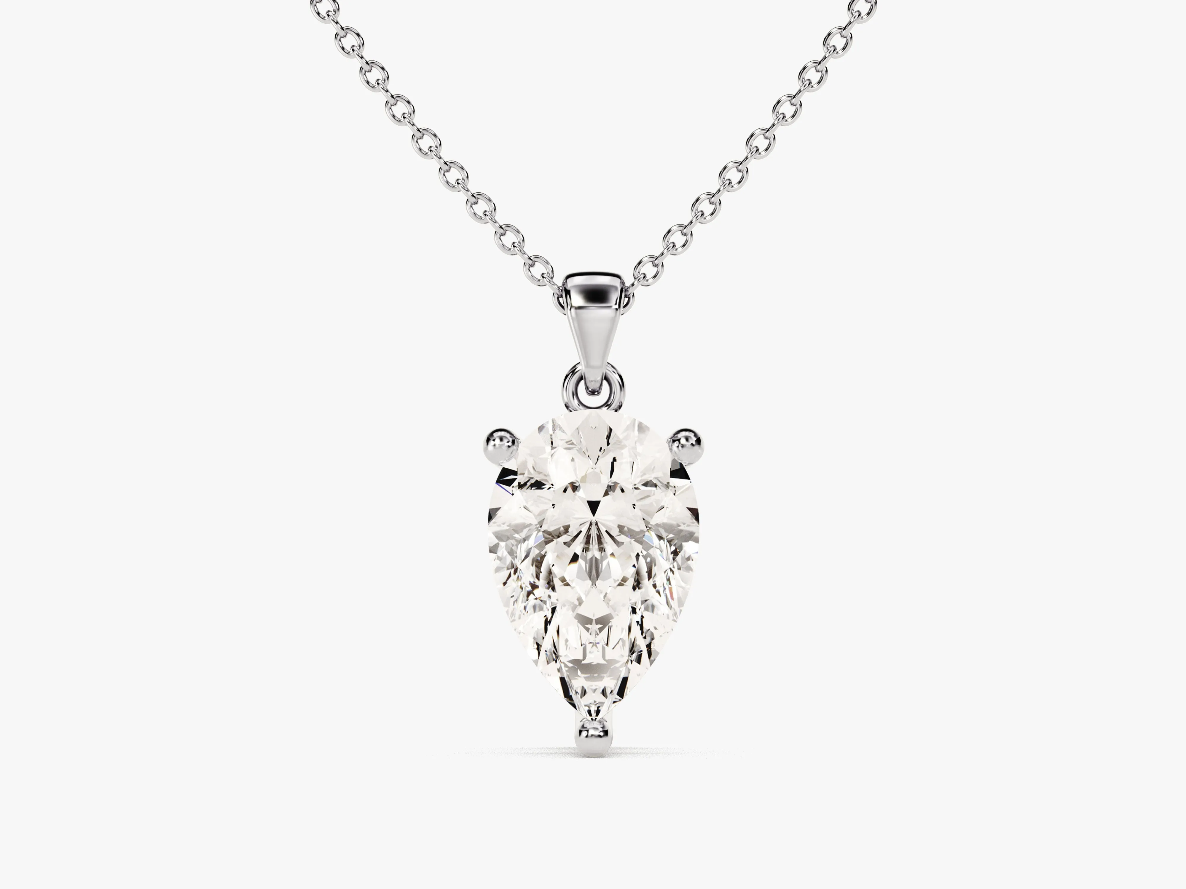 Pear Cut Lab Grown Diamond Solitaire Pendant (1.50 CT)