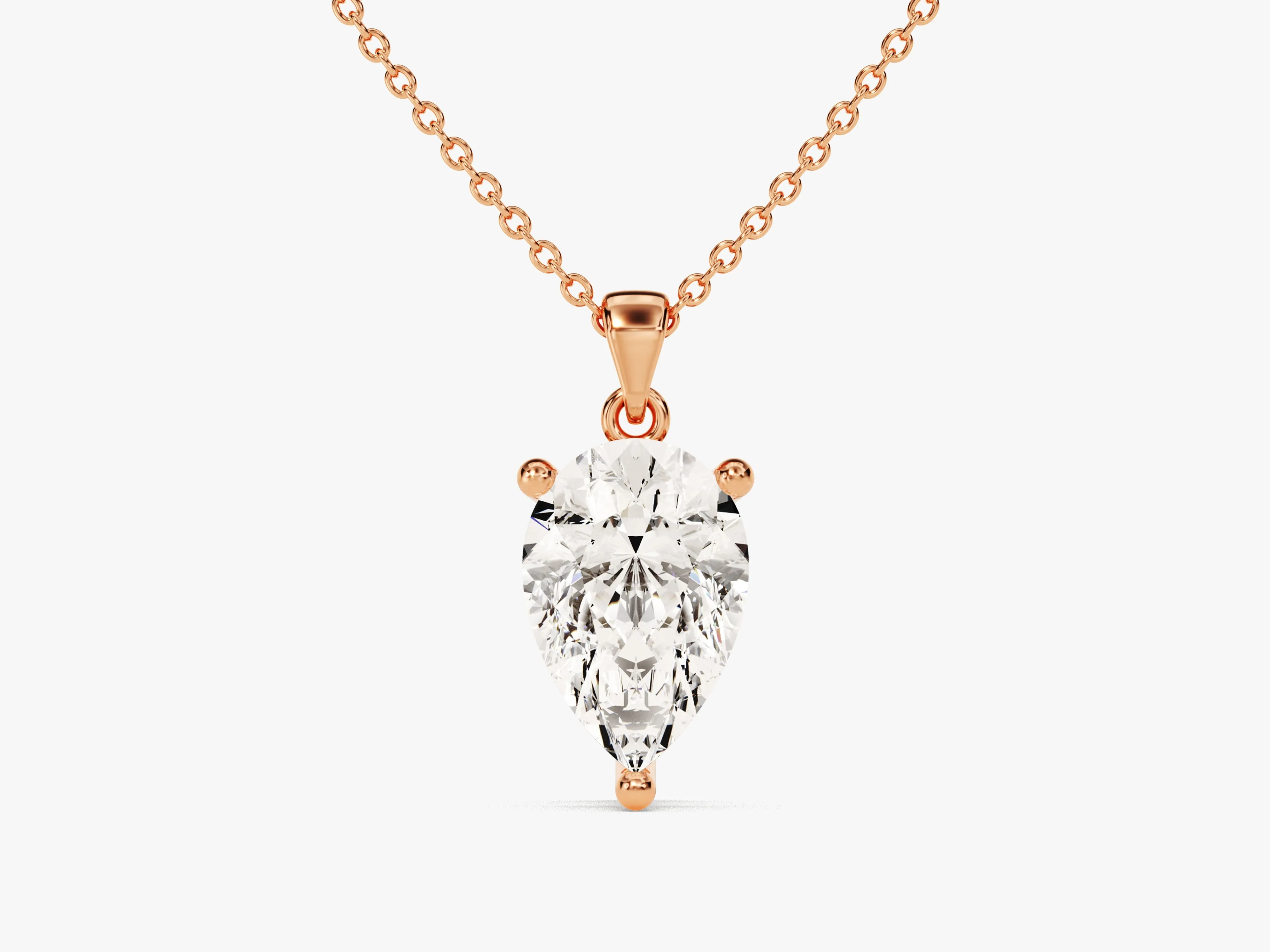 Pear Cut Lab Grown Diamond Solitaire Pendant (1.50 CT)