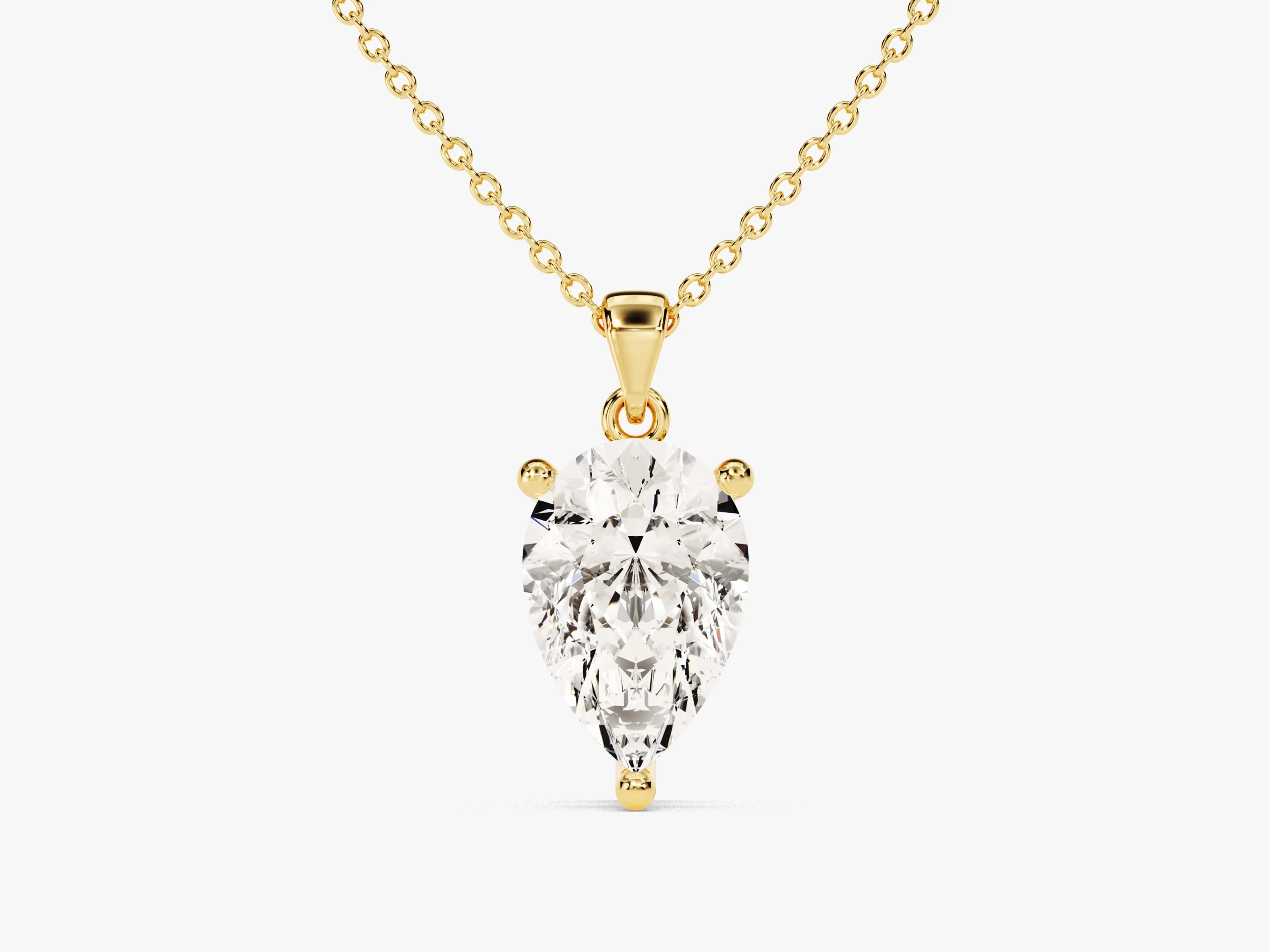 Pear Cut Lab Grown Diamond Solitaire Pendant (1.50 CT)
