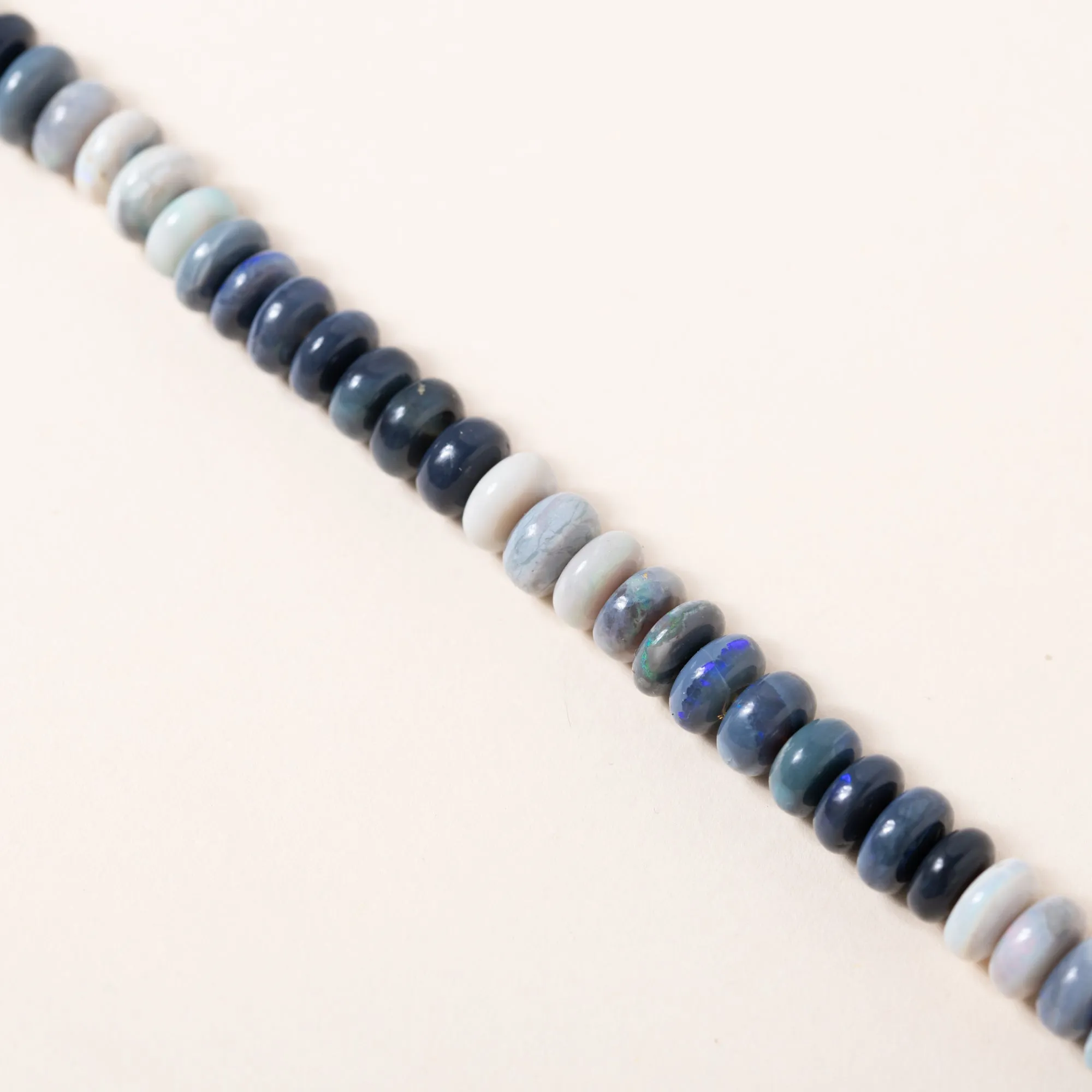Peruvian Blue Opal Necklace with Silver and Diamond Pendant