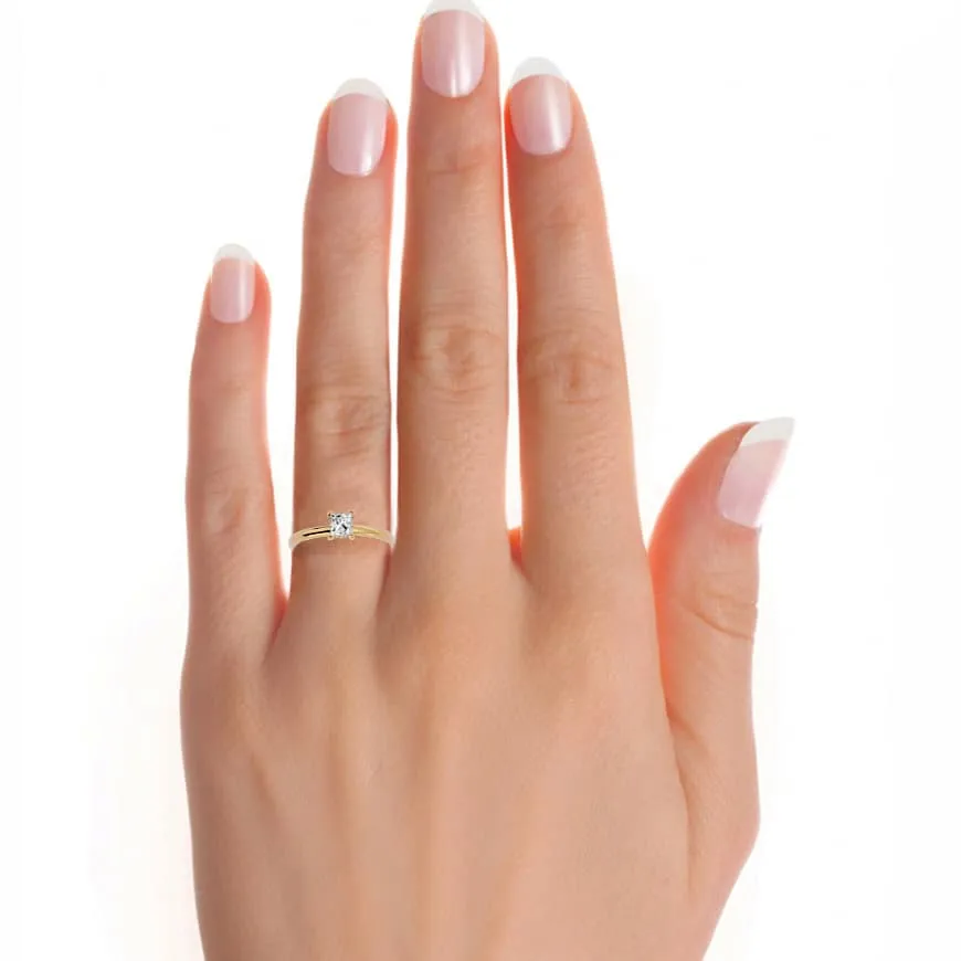 Princess Cut Simple Engagement Ring Setting
