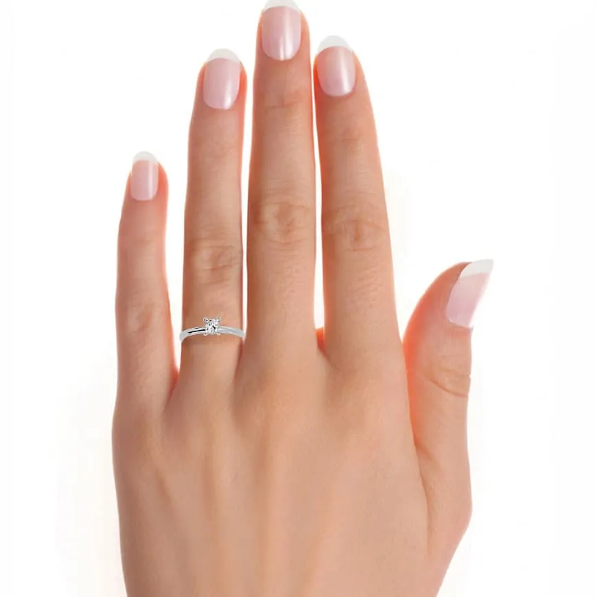 Princess Cut Simple Engagement Ring Setting