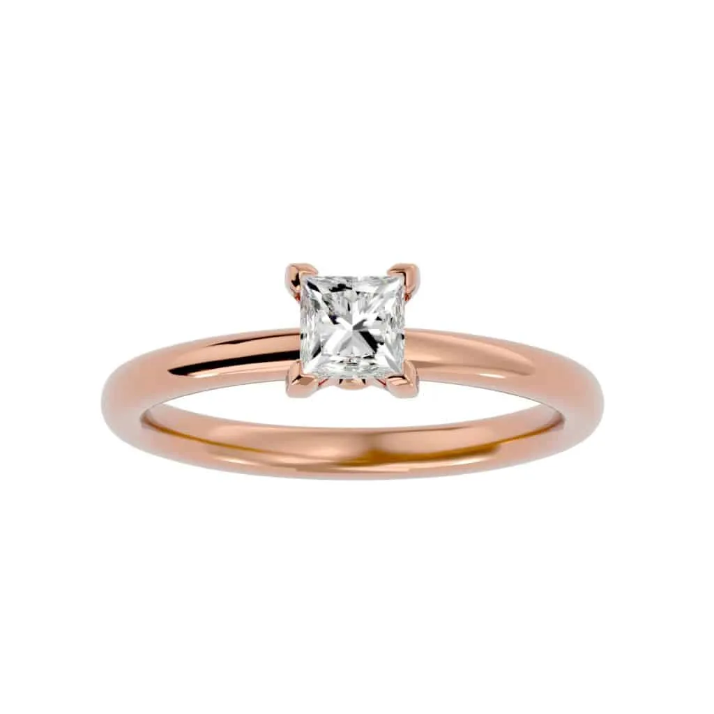 Princess Cut Simple Engagement Ring Setting