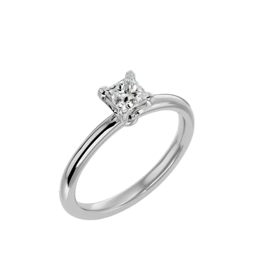 Princess Cut Simple Engagement Ring Setting