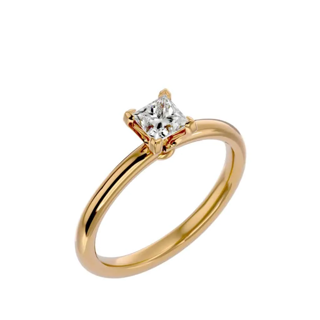 Princess Cut Simple Engagement Ring Setting