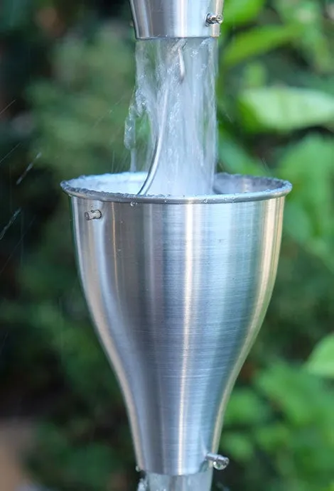 Professional Aluminum Cup Rain Chain Modern Design Downspout Alternative Garden Decor