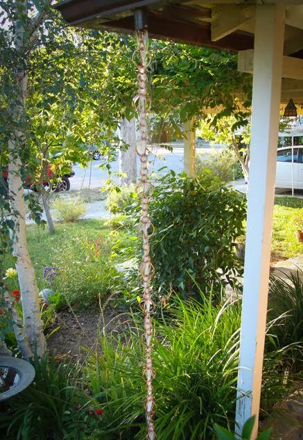Professional Copper Hoops Link Rain Chain Decorative Garden Water Feature