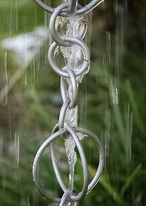 Professional Copper Hoops Link Rain Chain Decorative Garden Water Feature
