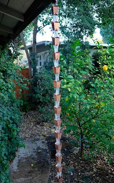 Professional Square Tulip Cup Rain Chain Copper Decorative Downspout Garden Water Feature