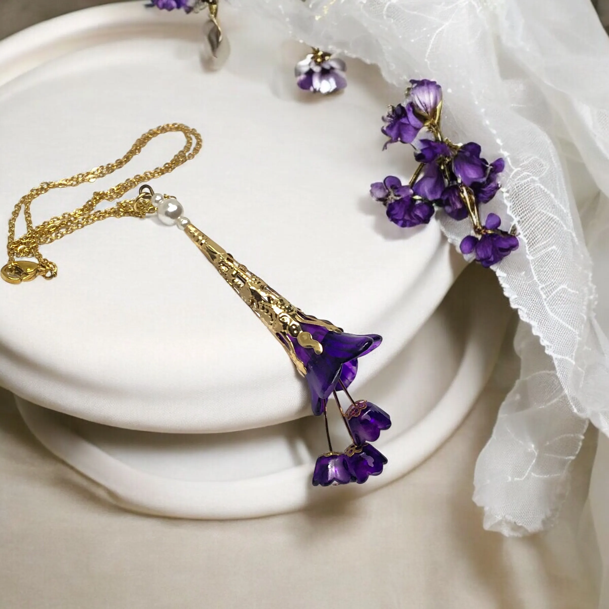 Purple Bohemian Bloom Necklace
