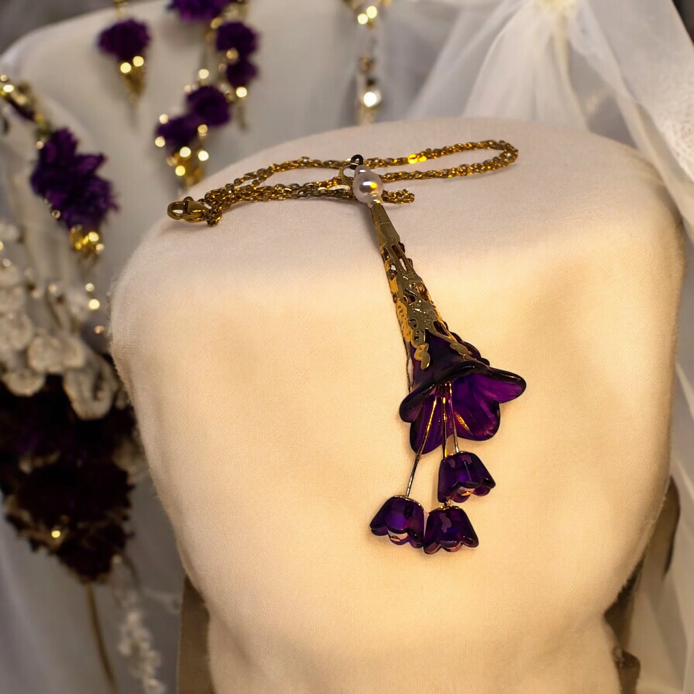 Purple Bohemian Bloom Necklace