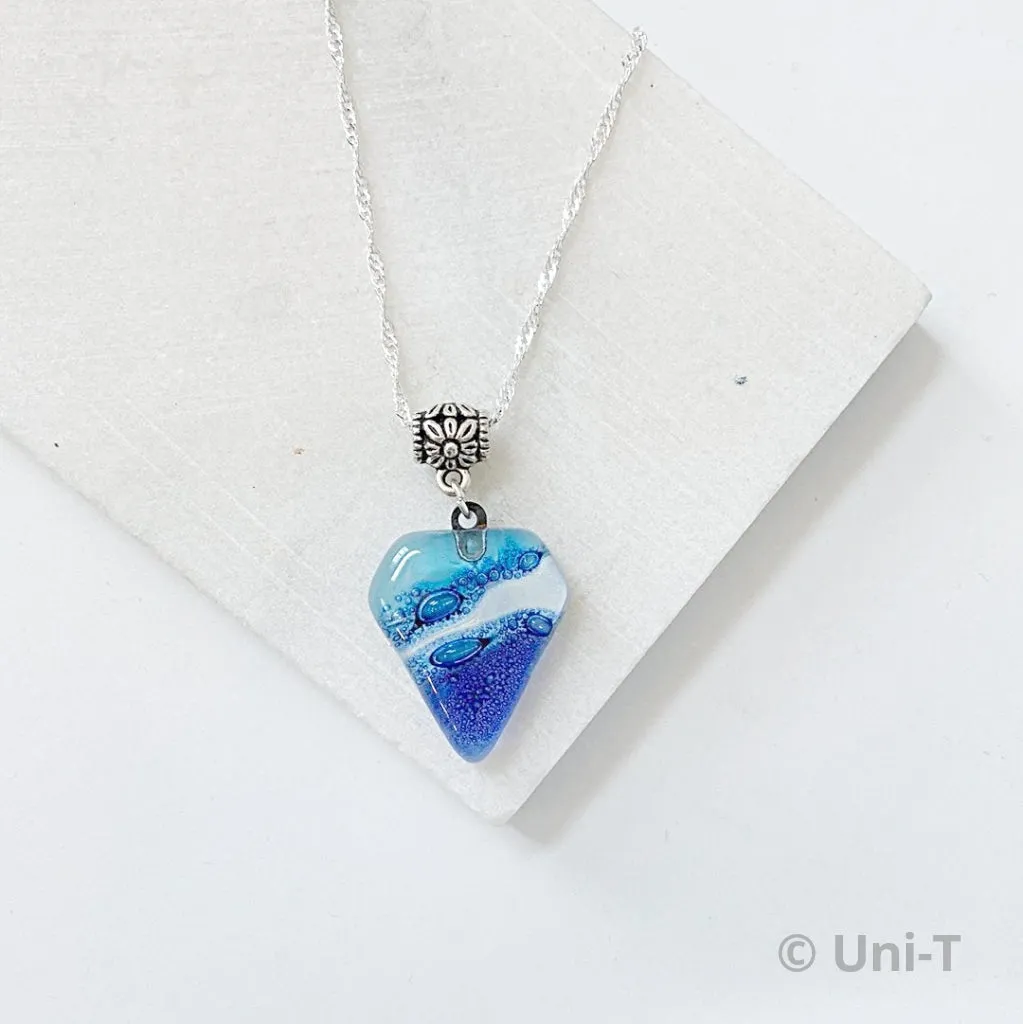 Recycled Fused Glass Necklaces - Triangle