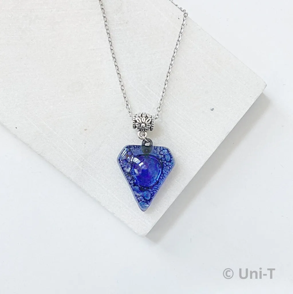 Recycled Fused Glass Necklaces - Triangle