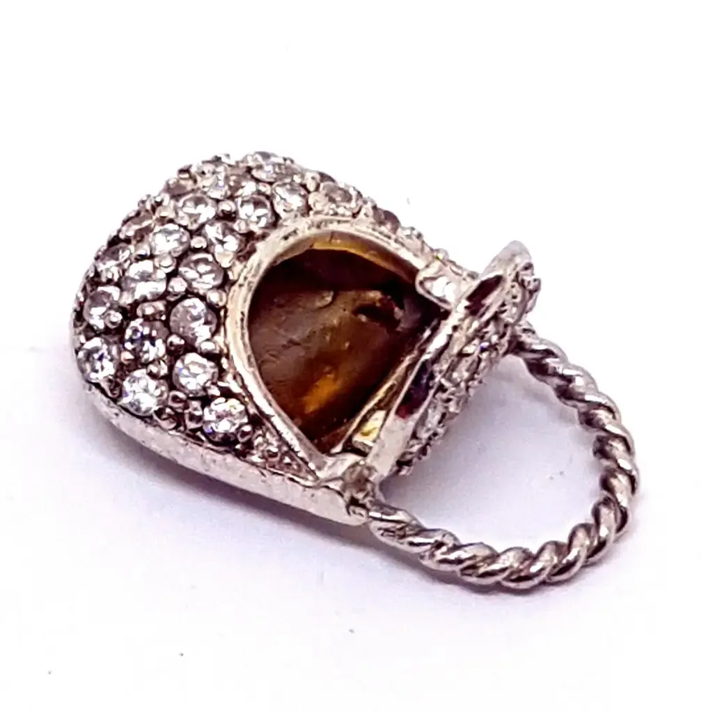Silver pendants for necklaces, silver bag pendant, bag pendant.