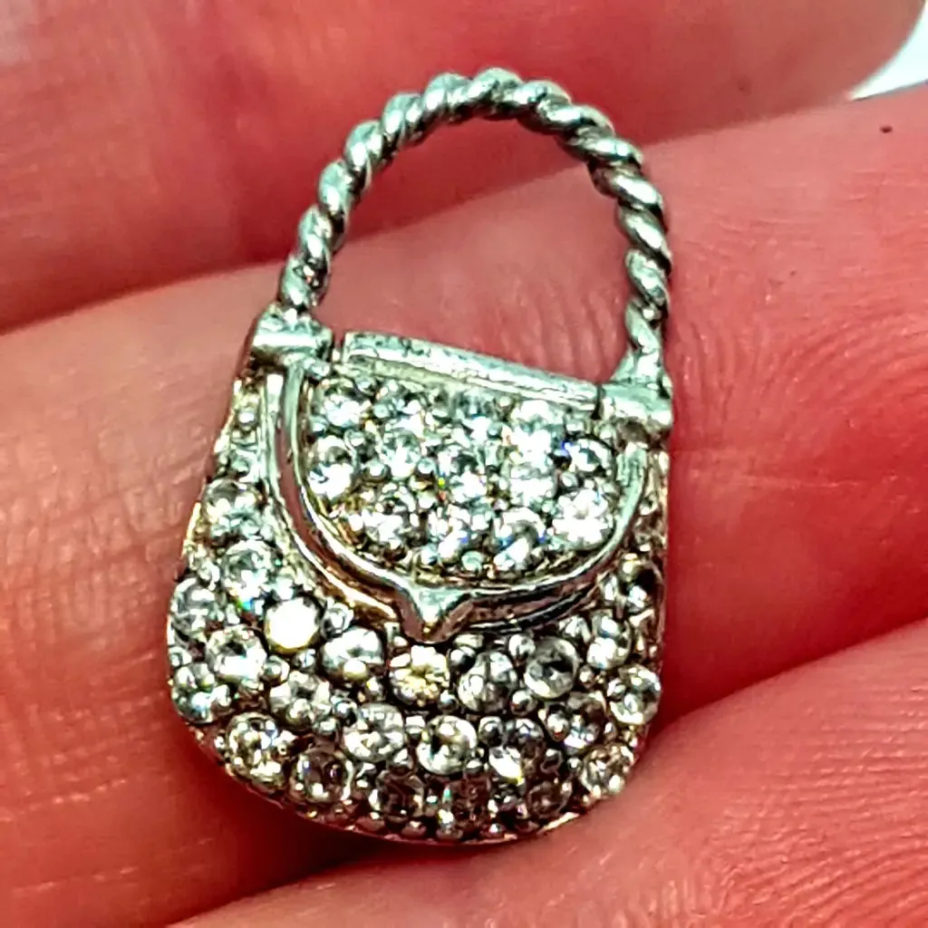 Silver pendants for necklaces, silver bag pendant, bag pendant.
