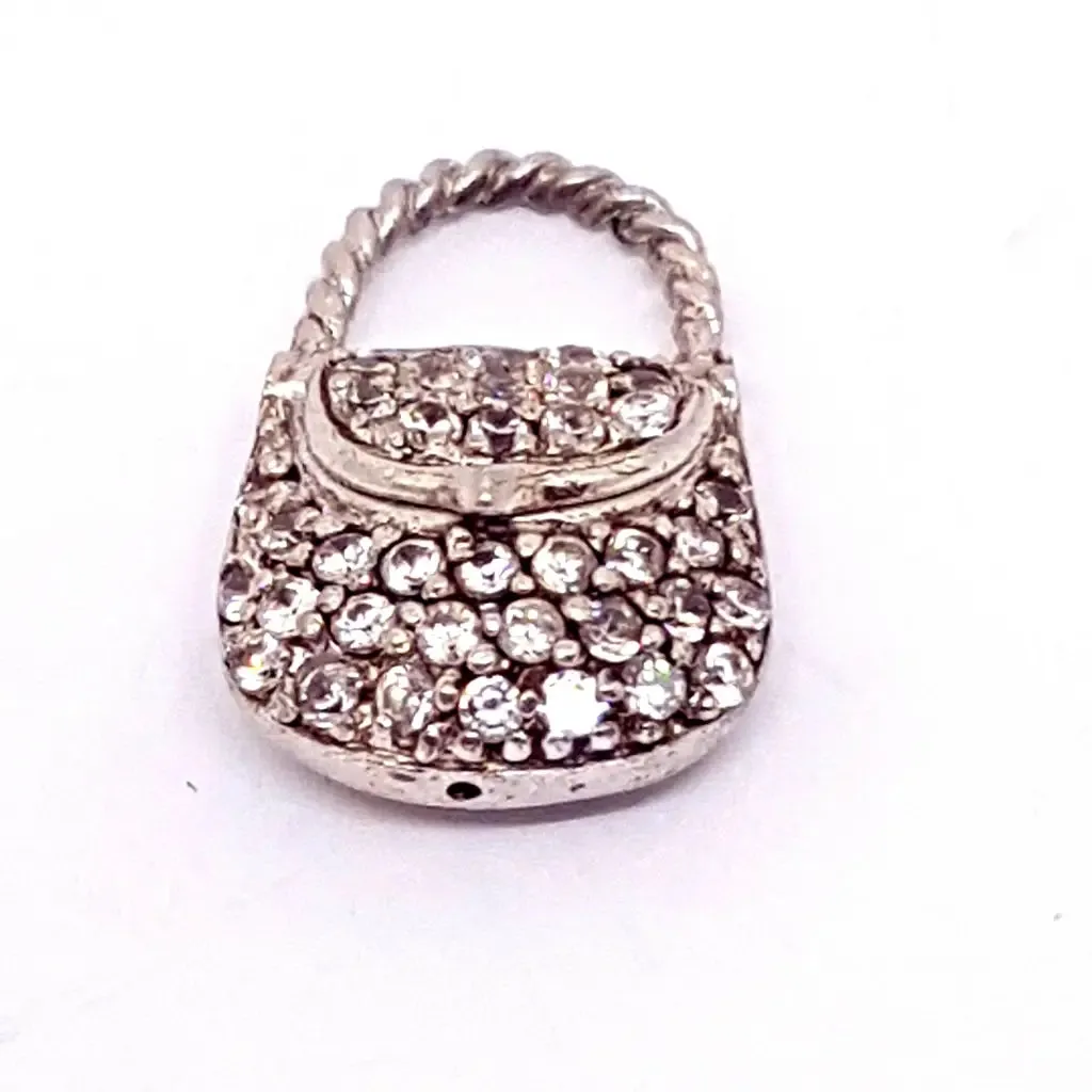 Silver pendants for necklaces, silver bag pendant, bag pendant.